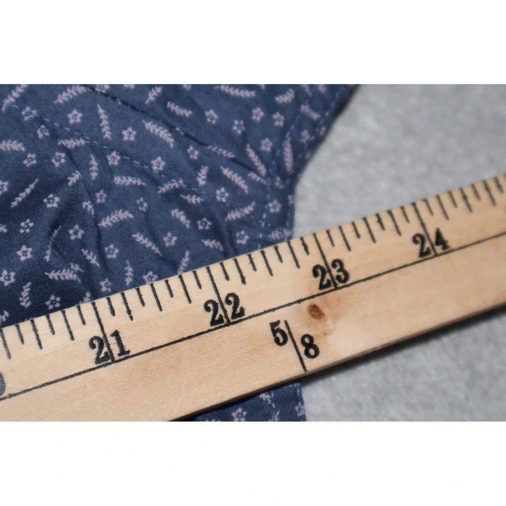 Banana Republic Dress Shirt Mens Large Blue Floral Untucked Fit Organic Cotton